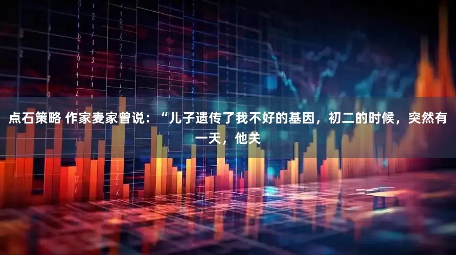 点石策略 作家麦家曾说：“儿子遗传了我不好的基因，初二的时候，突然有一天，他关